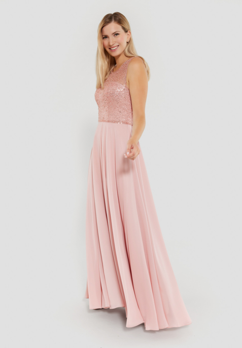 Abendkleid aus Materialmix
