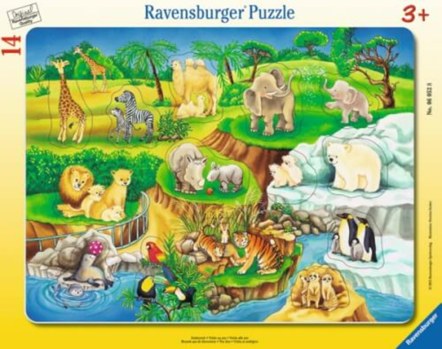 Rahmenpuzzle "Zoobesuch", 14 Teile