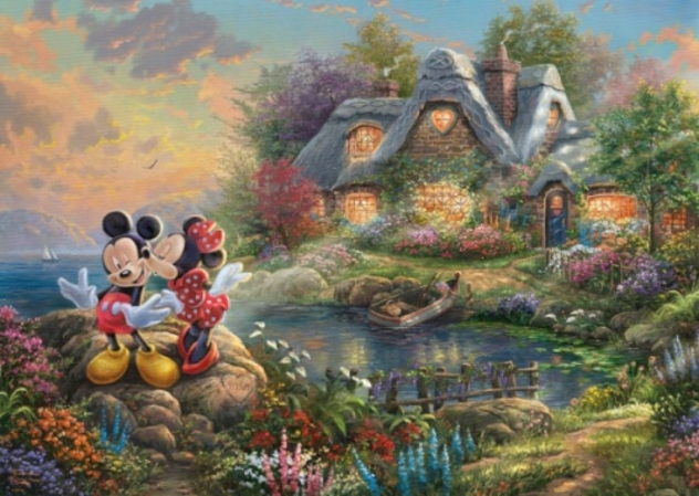 Puzzle "Thomas Kinkade: Disney Sweetheart Mickey & Minnie", 1000 Teile