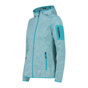Schwere Fleecejacke Knit-Tech in melierter Optik mit Kapuze