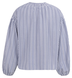 Gestreifte Bluse mit gekräuselten Details an den Schultern