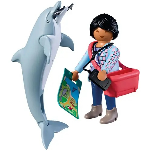 Zoo: Delfin und Besucherin