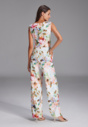 Jumpsuit aus leichtem Scuba mit Blumendruck und Drapierung