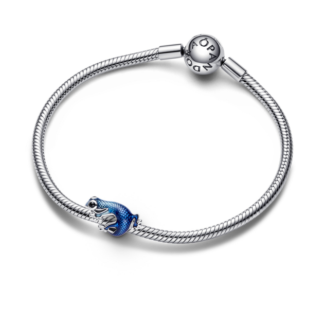 Metallic-Blaues Gecko Charm