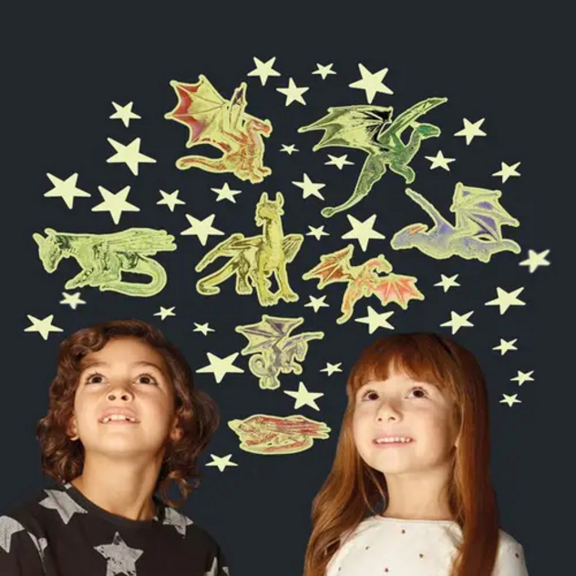 Leuchtsticker "Glow Stars + Dragons"