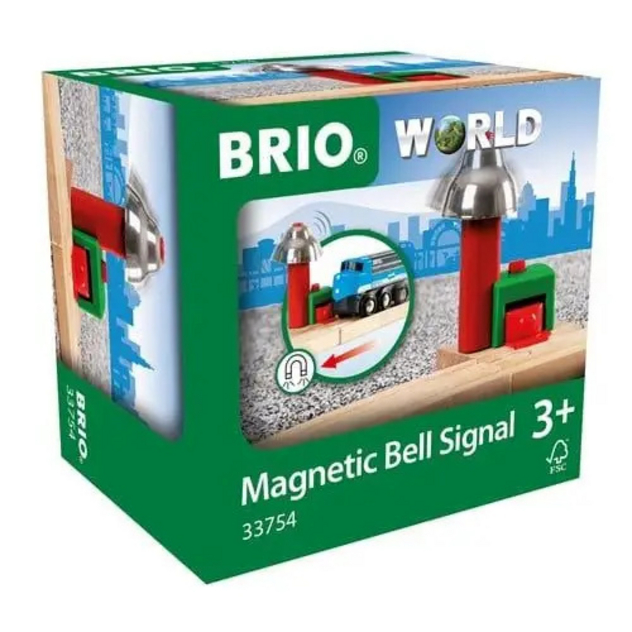Holzeisenbahn-Set "Magnetisches Glockensignal"