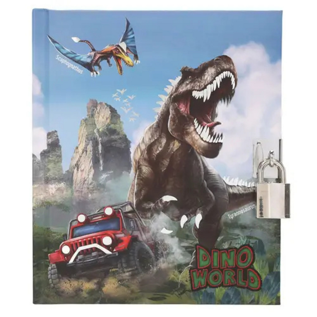 Tagebuch mit Schloss "Dino World"