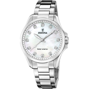 Festina Damen Solar Energy F20655/1 Creme Edelstahl