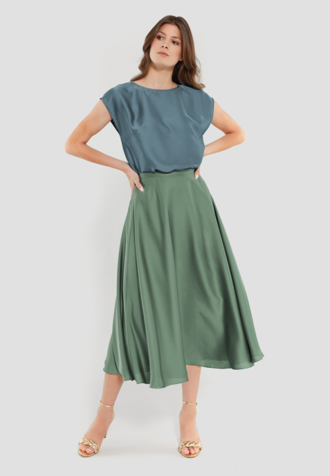 Rock aus nachhaltigem Satin Chiffon