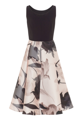 Cocktail Kleid aus bedrucktem Twill