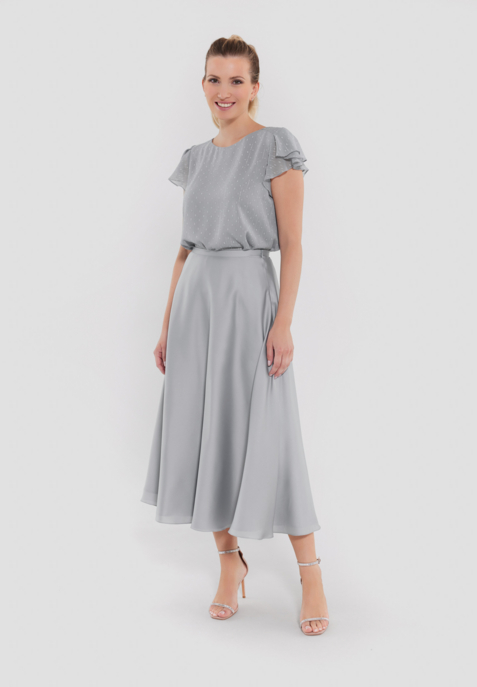 Rock aus nachhaltigem Satin Chiffon