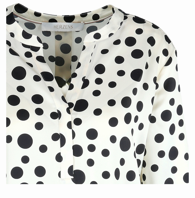 Bluse "Black Creamy Polka Print"